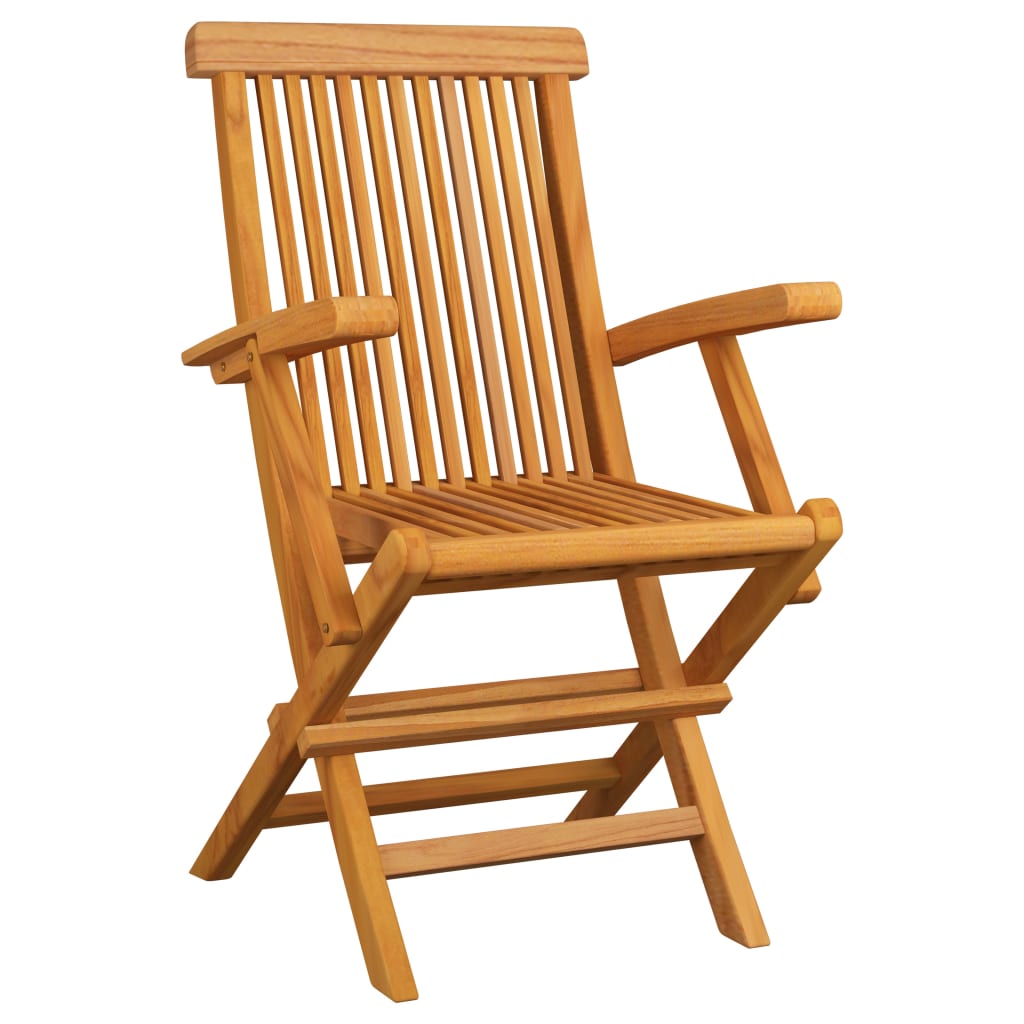 Chaises Pliantes Avec Coussins À Carreaux Rouges (6 Pièces) En Bois De Teck Massif