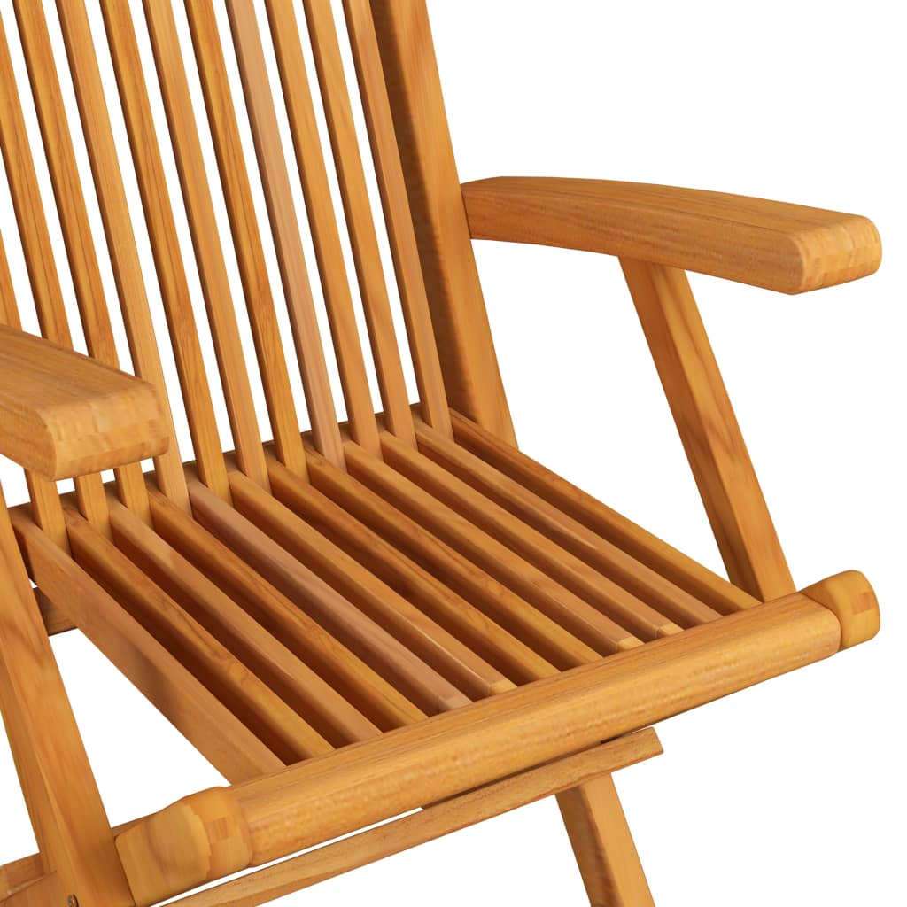 Chaises Pliantes Avec Coussins À Carreaux Rouges (6 Pièces) En Bois De Teck Massif