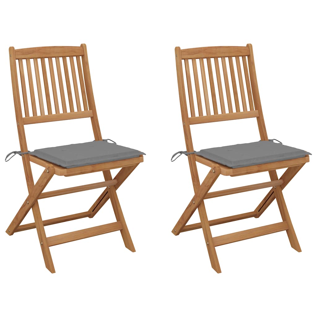 Chaises Pliables De Jardin Lot De 4 Avec Coussins Bois D'acacia