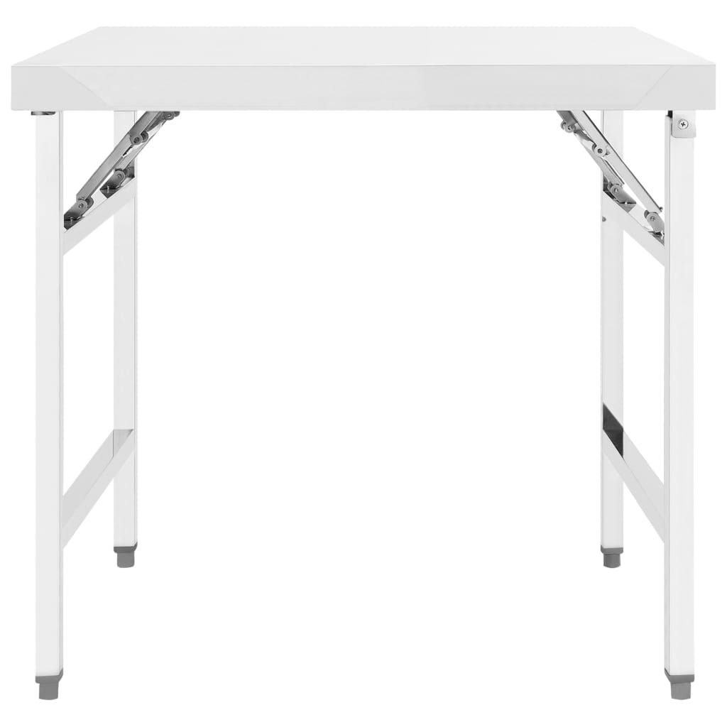 Table De Travail Pliable De Cuisine 85X60X80Cm Acier Inoxydable