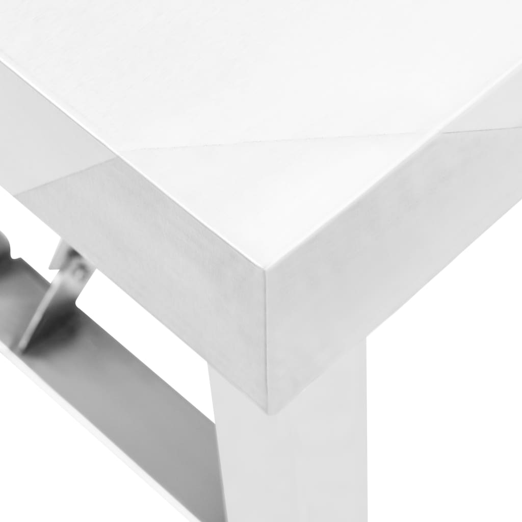 Table De Travail Pliable De Cuisine 85X60X80Cm Acier Inoxydable
