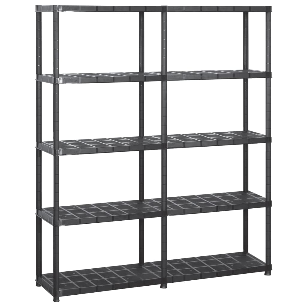 Étagère De Rangement À 4 Niveaux Noir 61X30,5X130 Cm Plastique