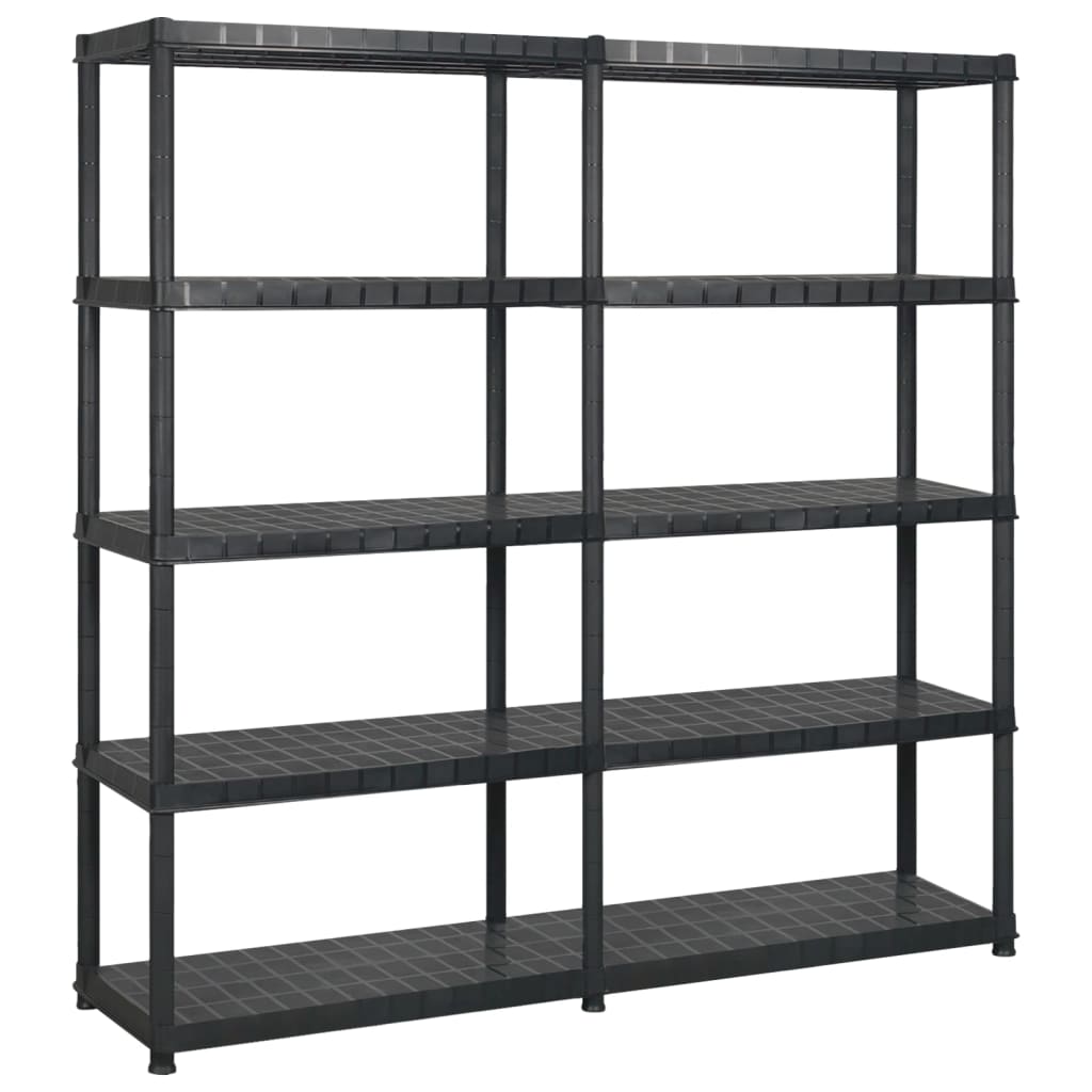 Étagère De Rangement À 4 Niveaux Noir 61X30,5X130 Cm Plastique
