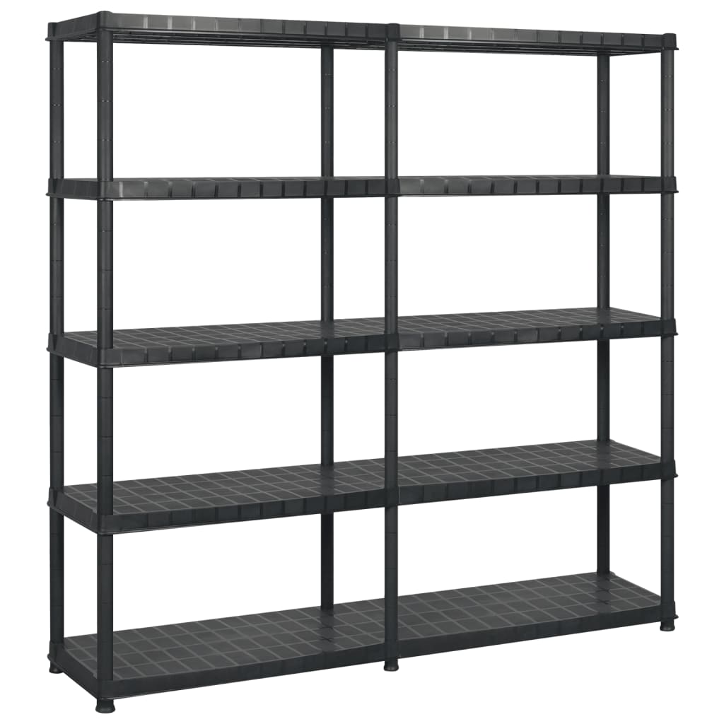 Étagère De Rangement À 4 Niveaux Noir 61X30,5X130 Cm Plastique