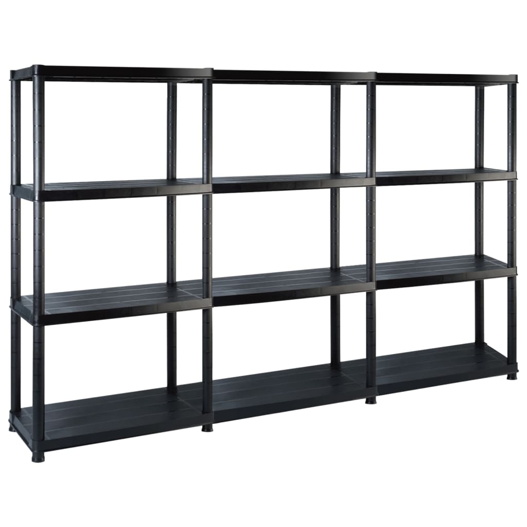 Étagère De Rangement À 4 Niveaux Noir 61X30,5X130 Cm Plastique