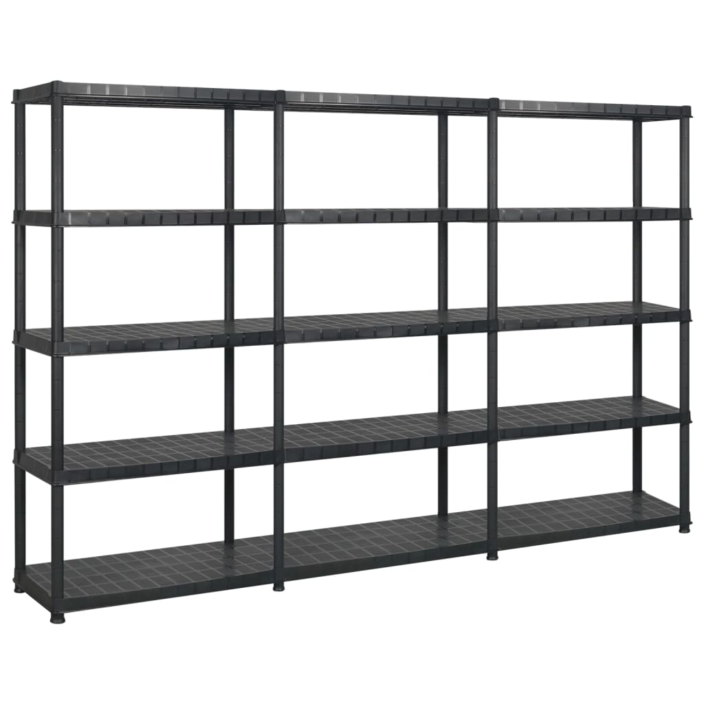 Étagère De Rangement À 4 Niveaux Noir 61X30,5X130 Cm Plastique