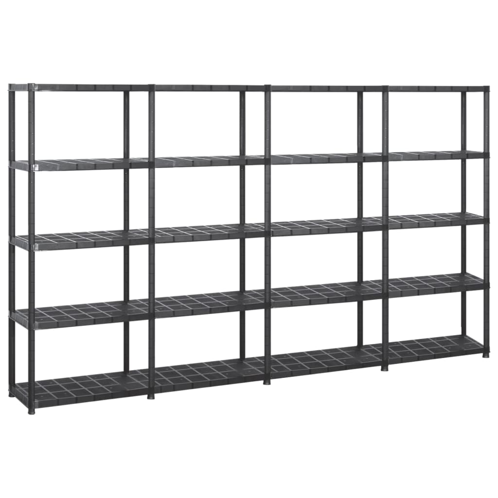 Étagère De Rangement À 4 Niveaux Noir 61X30,5X130 Cm Plastique