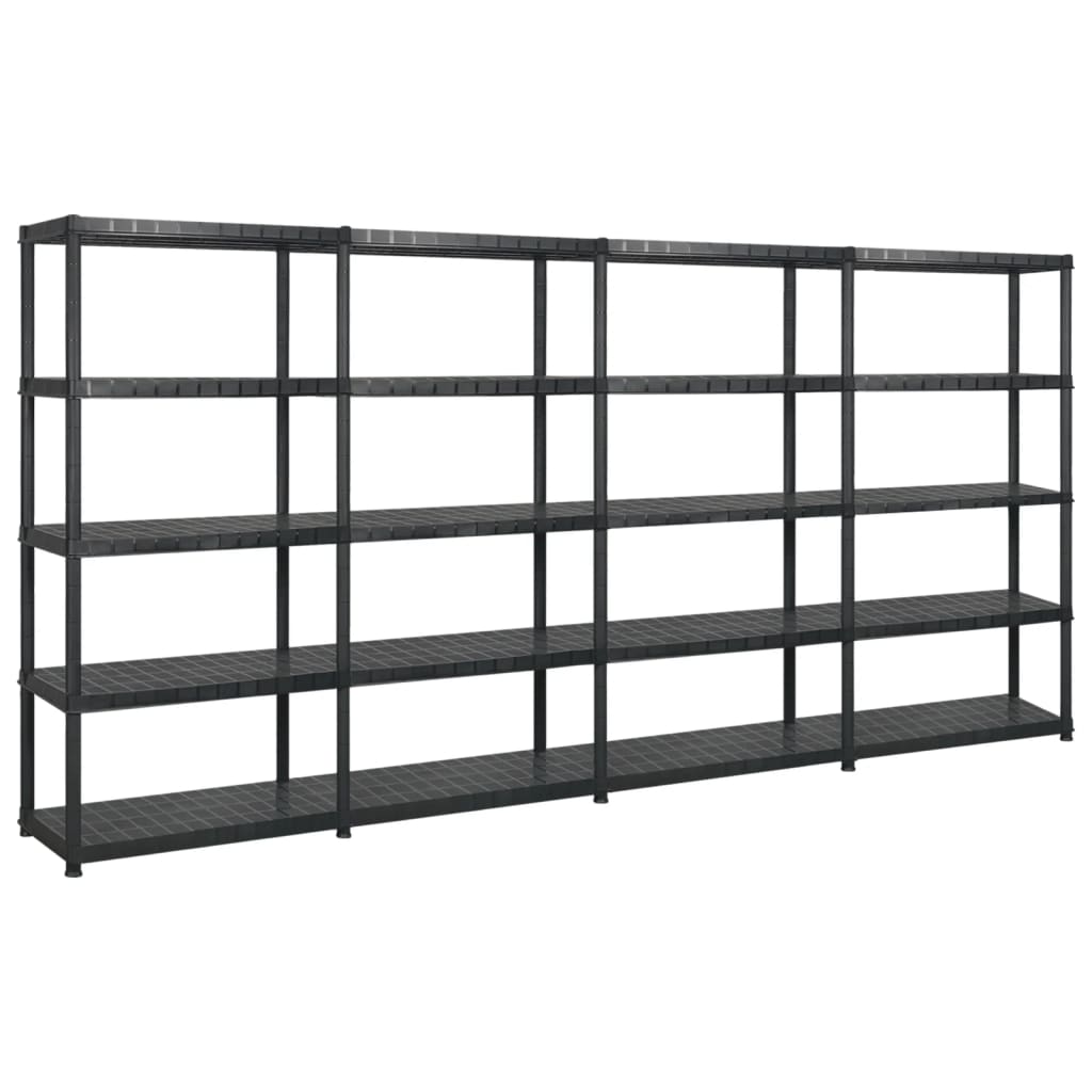 Étagère De Rangement À 4 Niveaux Noir 61X30,5X130 Cm Plastique