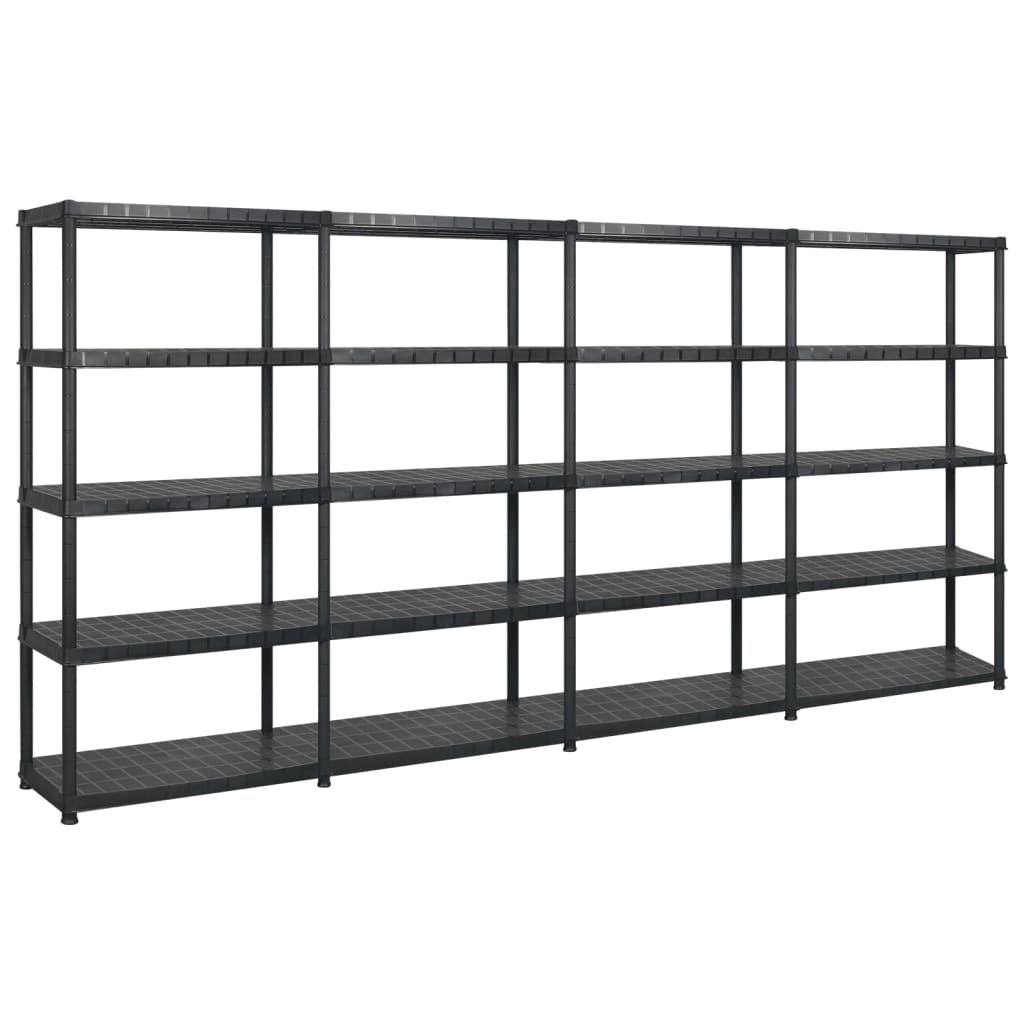Étagère De Rangement À 4 Niveaux Noir 61X30,5X130 Cm Plastique