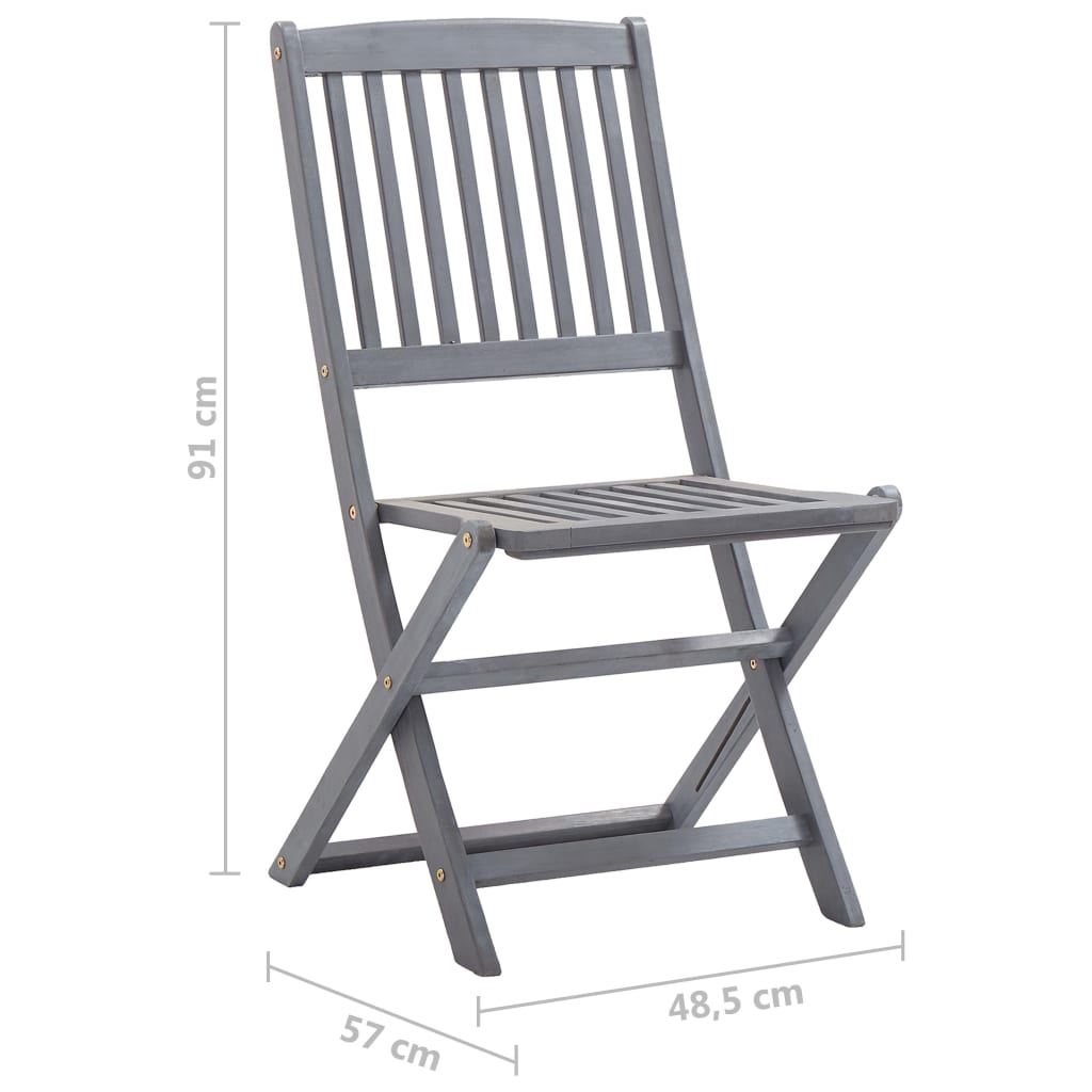Chaises Pliantes 6 Pièces Avec Coussins En Bois D'acacia Massif