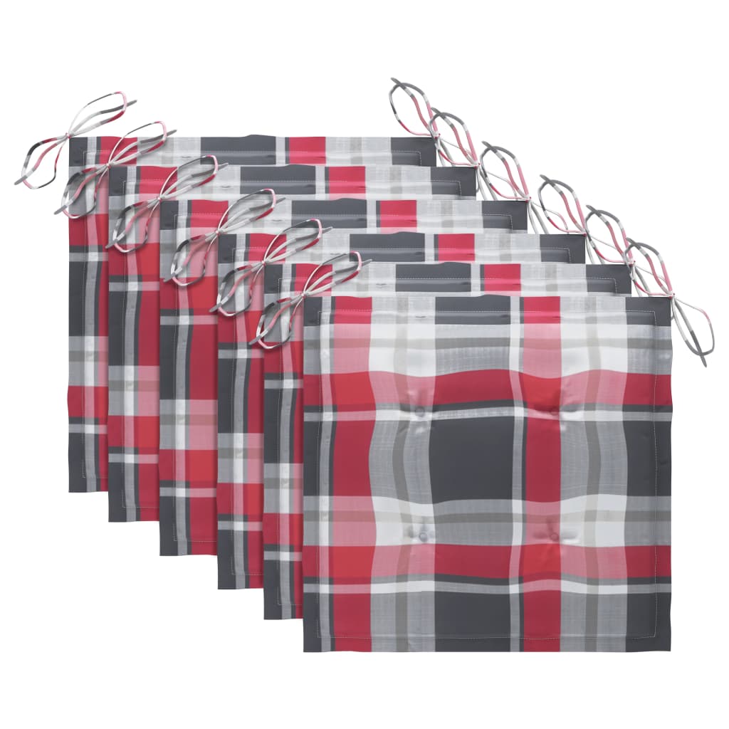 Chaises Pliantes 6 Pièces Avec Coussins En Bois D'acacia Massif