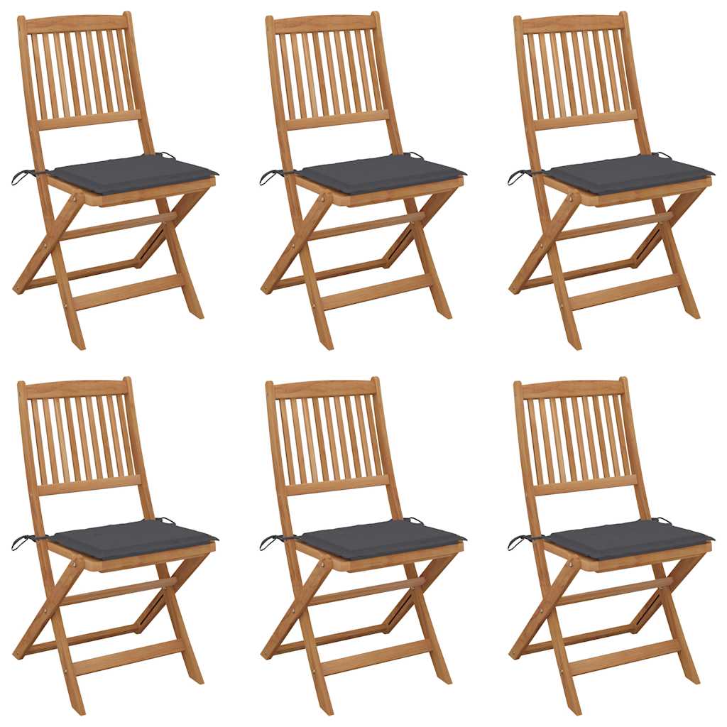 Chaises Pliables De Jardin Lot De 4 Avec Coussins Bois D'acacia