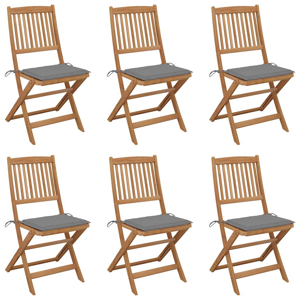Chaises Pliables De Jardin Lot De 4 Avec Coussins Bois D'acacia