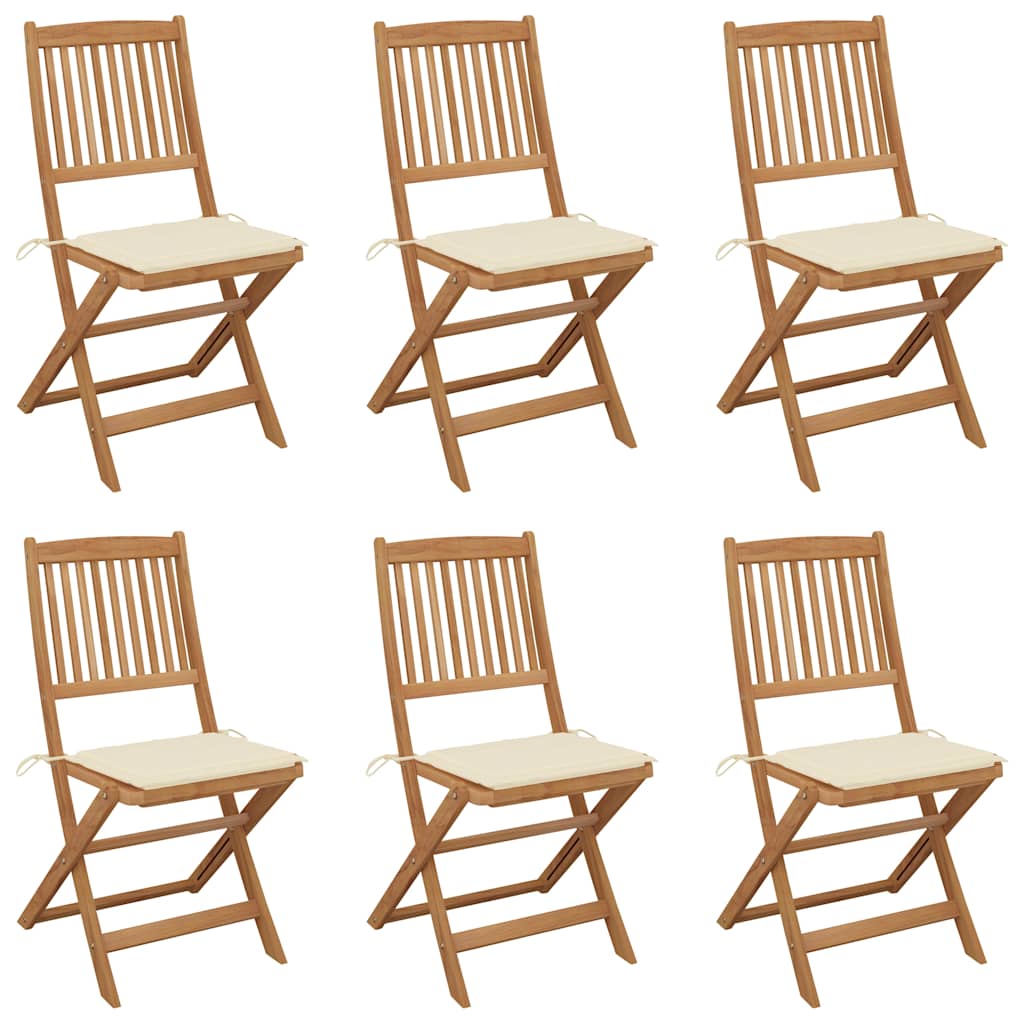Chaises Pliables De Jardin Lot De 4 Avec Coussins Bois D'acacia