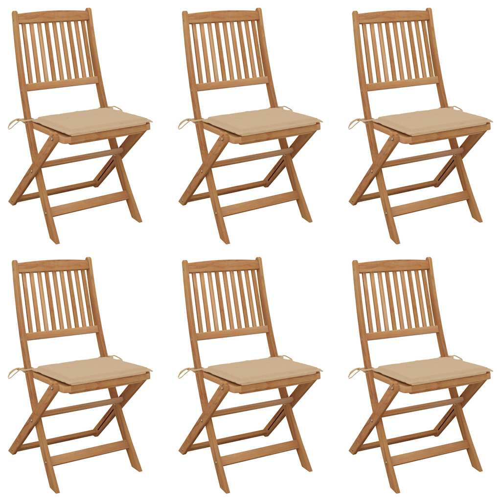 Chaises Pliables De Jardin Lot De 4 Avec Coussins Bois D'acacia