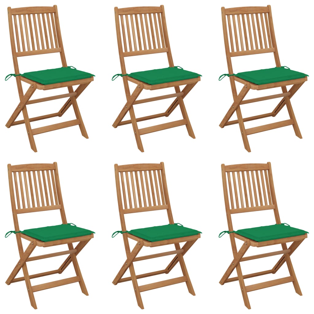 Chaises Pliables De Jardin Lot De 4 Avec Coussins Bois D'acacia