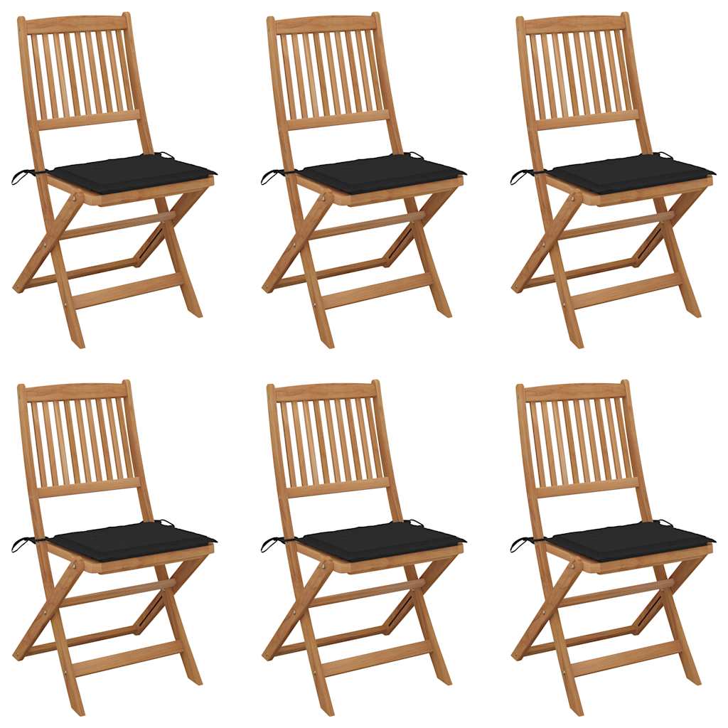 Chaises Pliables De Jardin Lot De 4 Avec Coussins Bois D'acacia