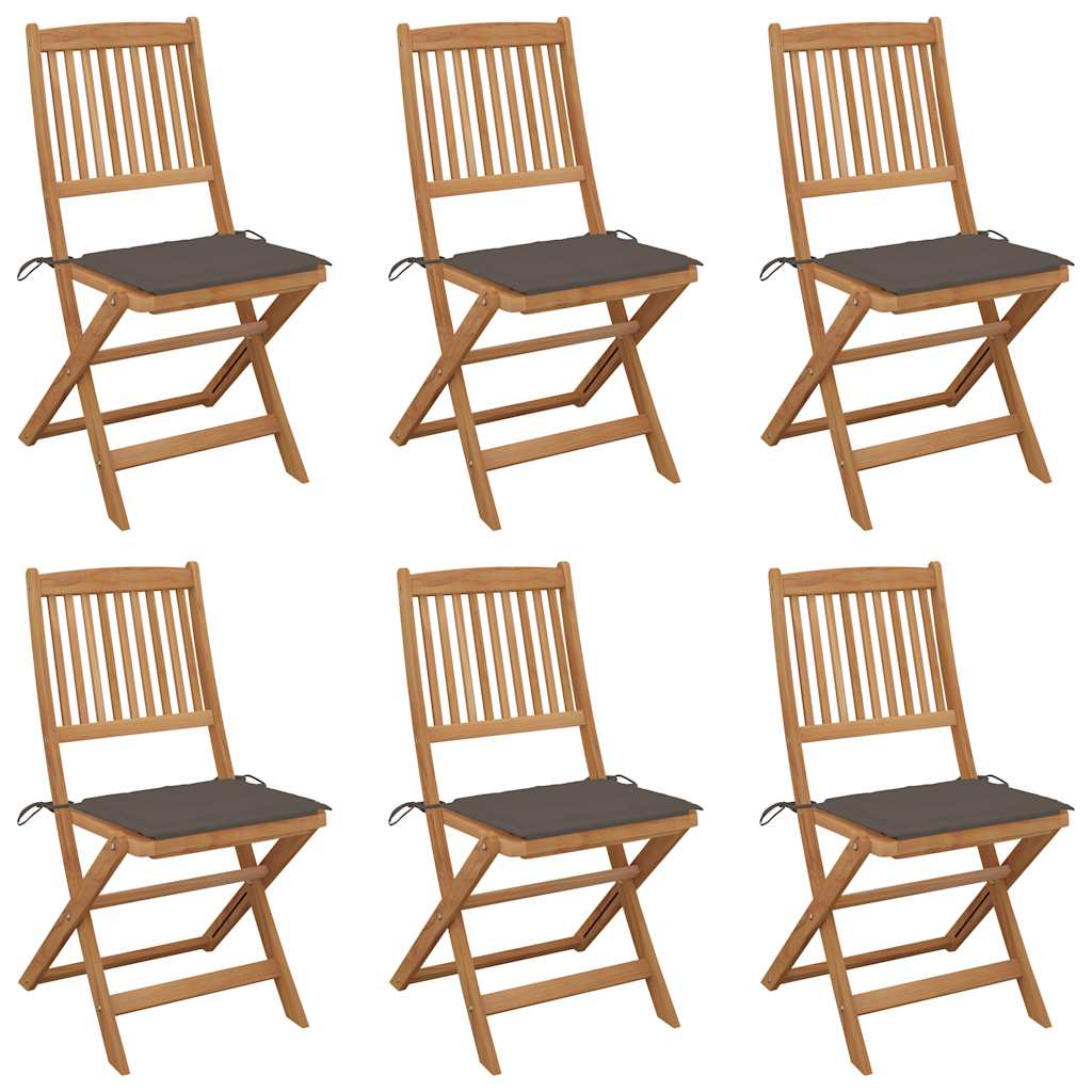 Chaises Pliables De Jardin Lot De 4 Avec Coussins Bois D'acacia