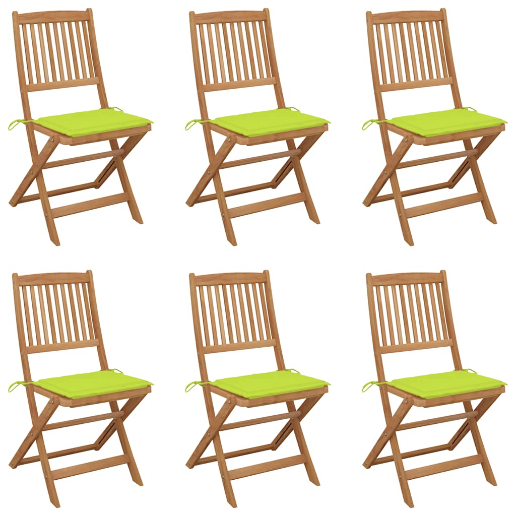 Chaises Pliables De Jardin Lot De 4 Avec Coussins Bois D'acacia