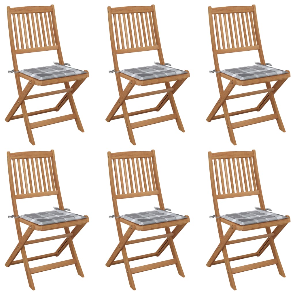 Chaises Pliables De Jardin Lot De 4 Avec Coussins Bois D'acacia