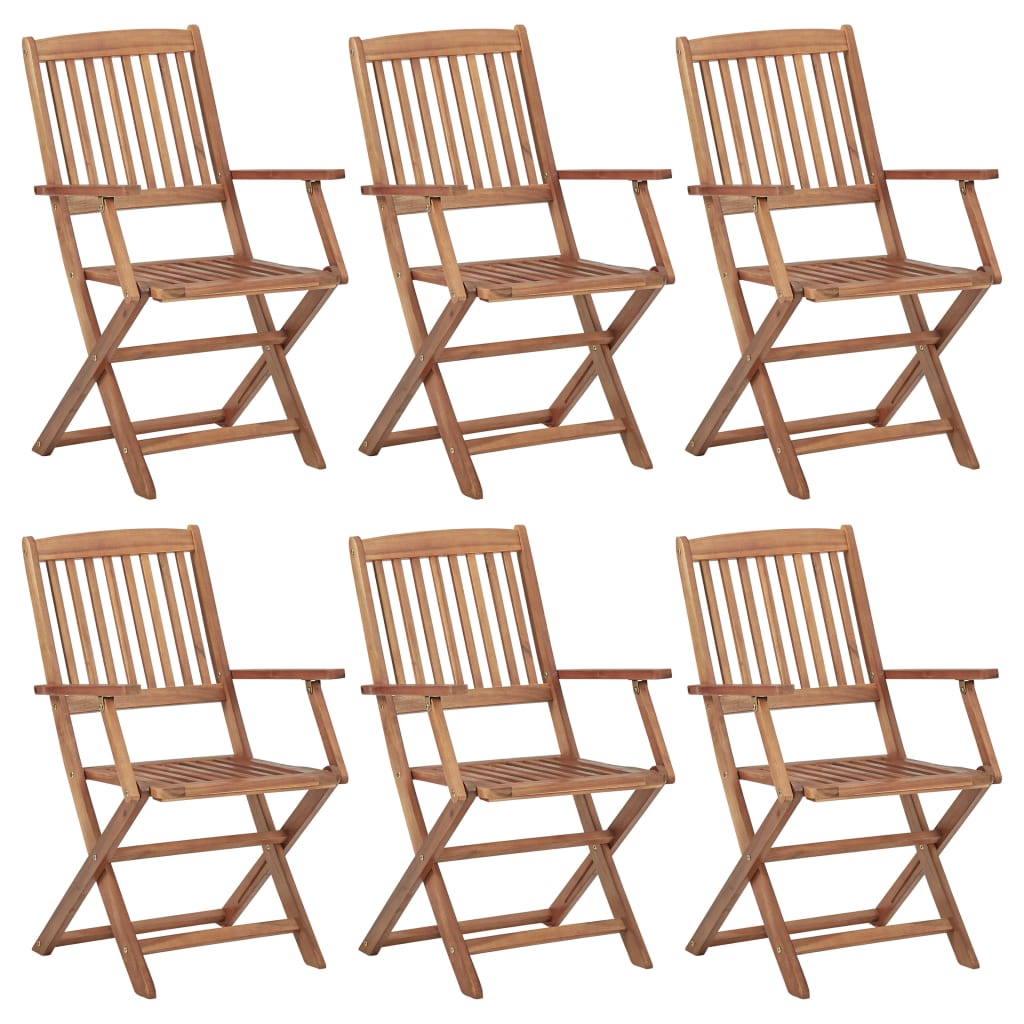 Chaises Pliantes, Lot De 2, 57 X 48,5 X 90 Cm, En Bois D'acacia Massif