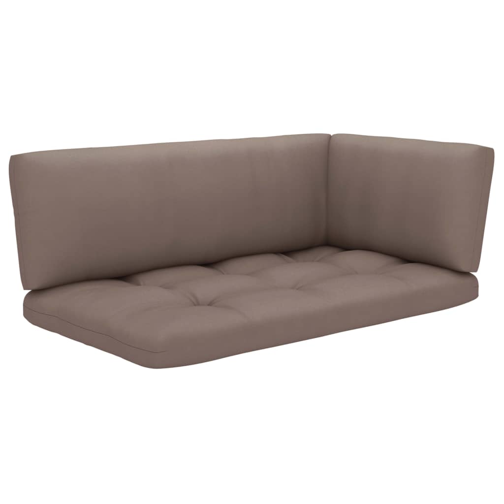 Salon De Jardin Palette 6Pcs Avec Coussins Pin Imprégné De Gris