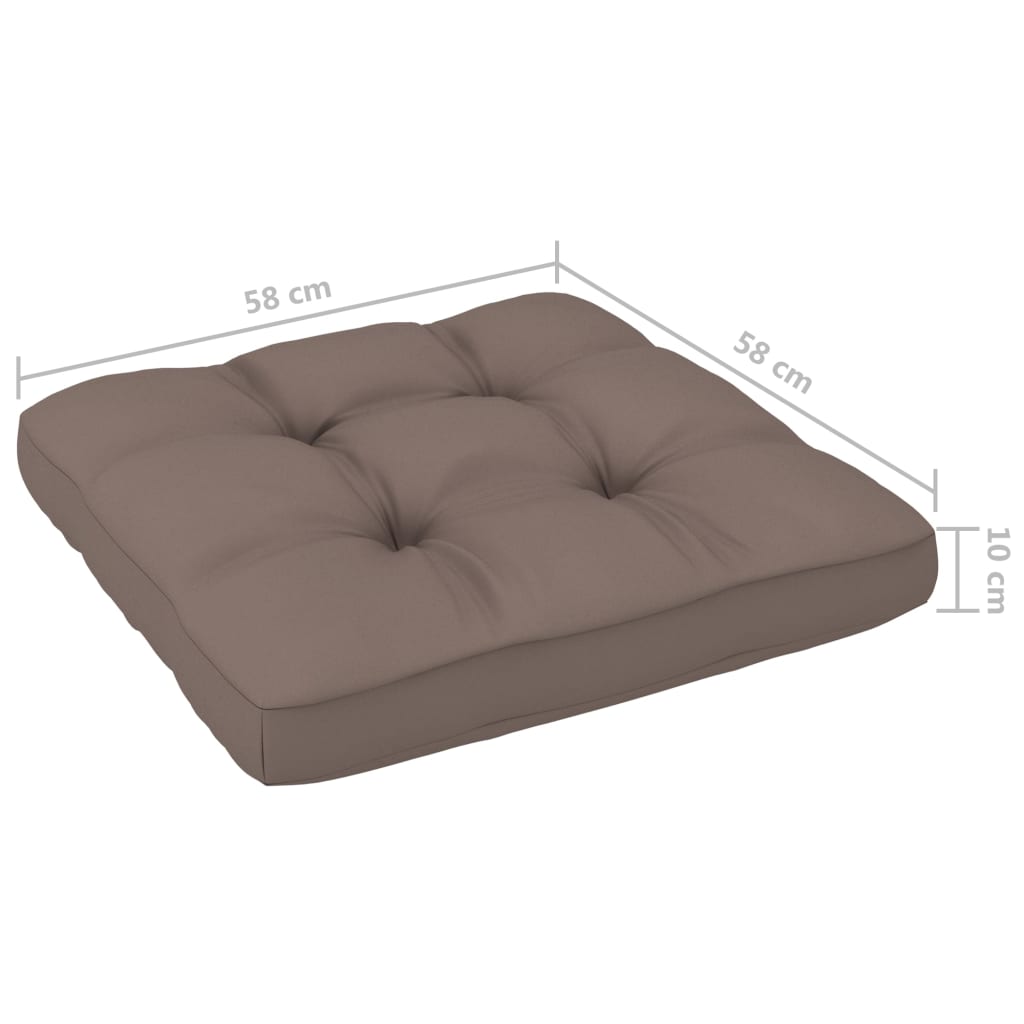 Salon De Jardin Palette 6Pcs Avec Coussins Pin Imprégné De Gris