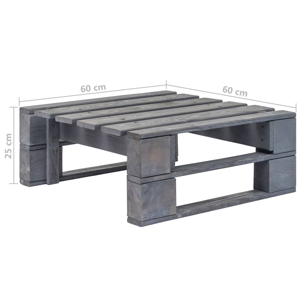 Salon De Jardin Palette 6Pcs Avec Coussins Pin Imprégné De Gris