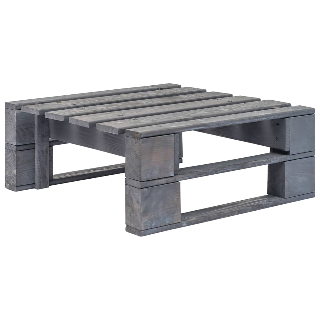 Salon De Jardin Palette 6Pcs Avec Coussins Pin Imprégné De Gris