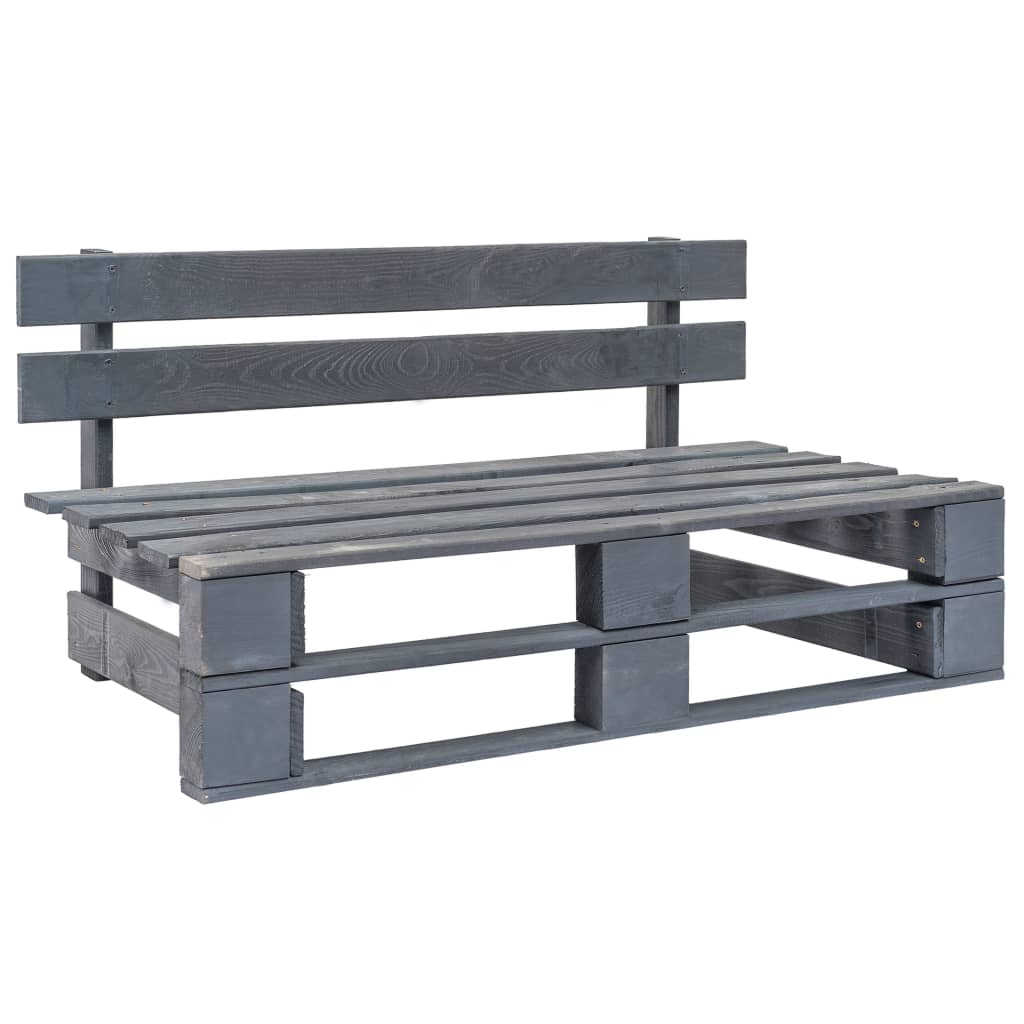 Salon De Jardin Palette 6Pcs Avec Coussins Pin Imprégné De Gris