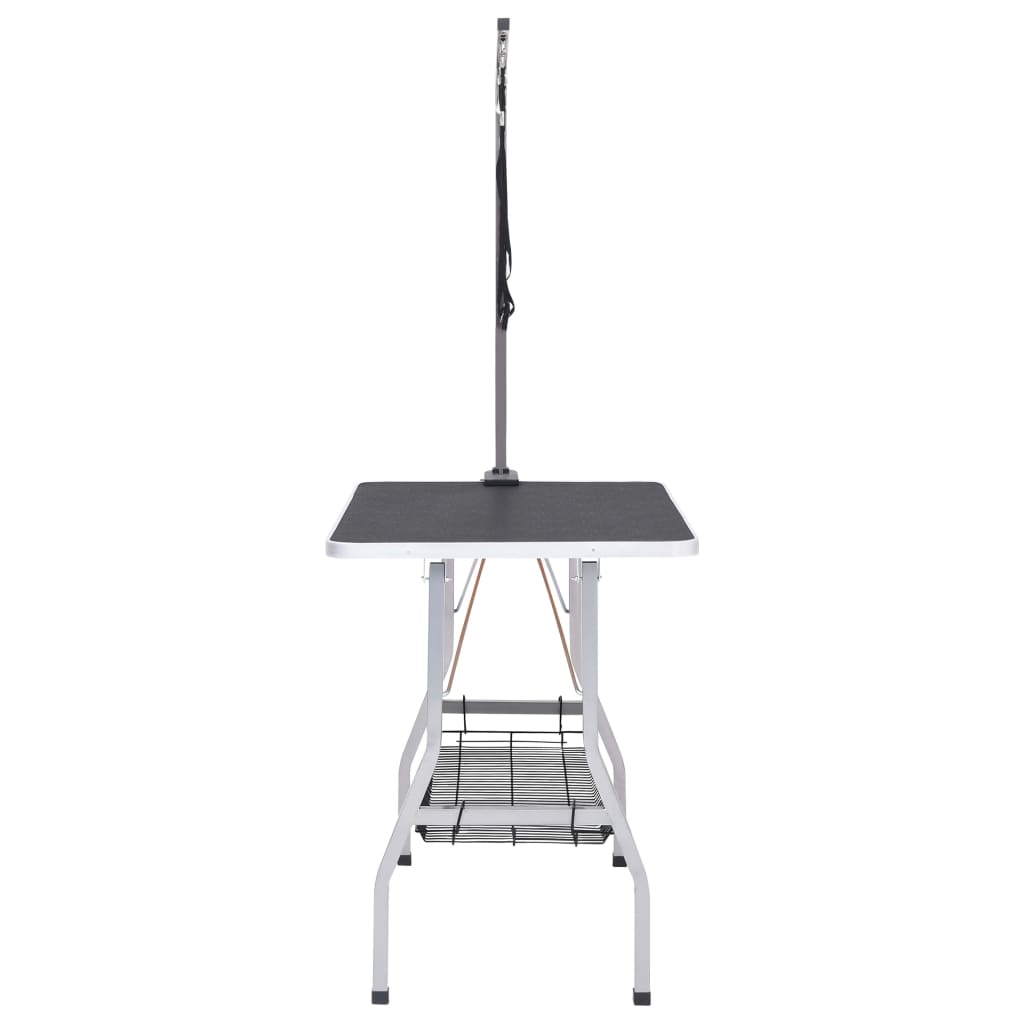 Table De Toilettage Réglable De Chiens Avec 2 Boucles Et Panier