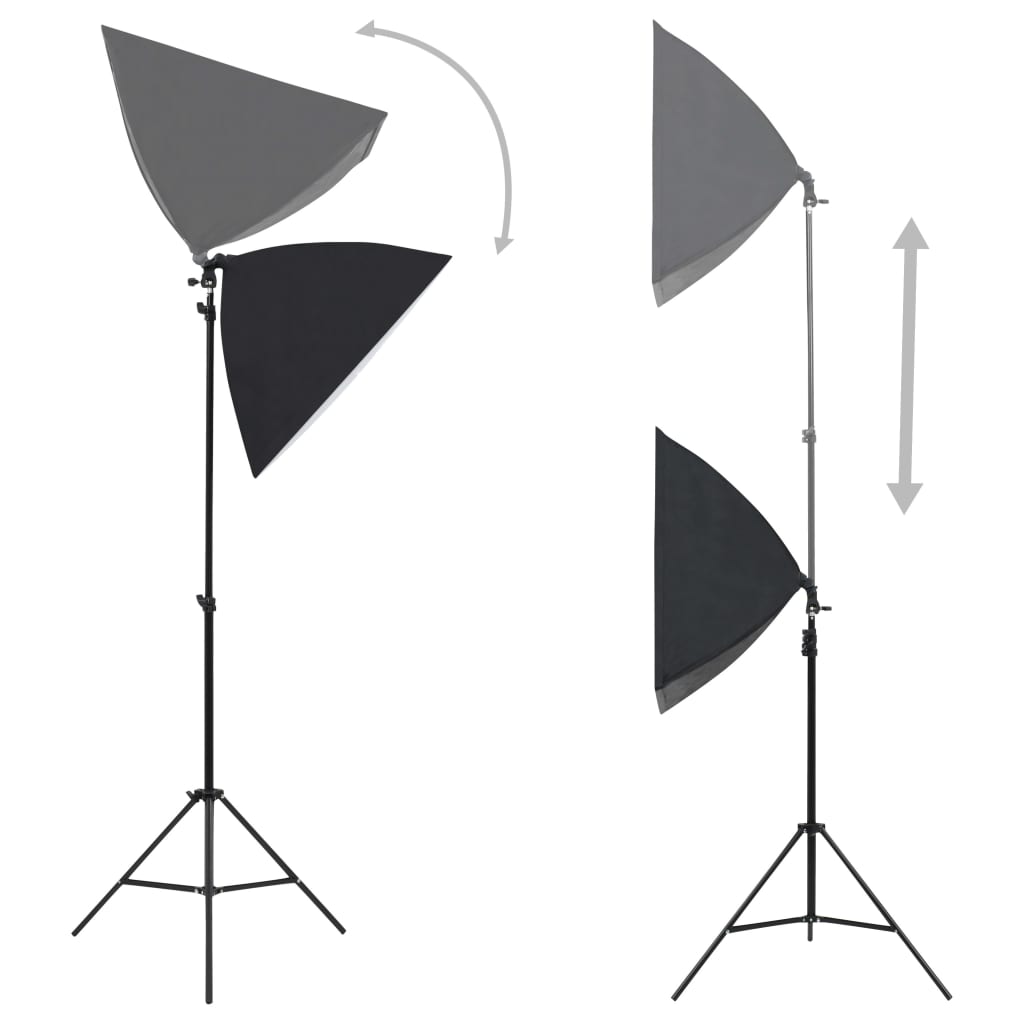 Kit De Studio Photo Avec Lampes Toile De Fond Et Réflecteur