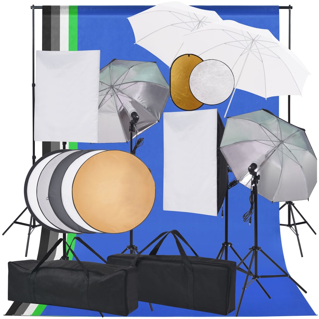 Kit De Studio Photo Boîte À Lumière Toile De Fond Et Réflecteur