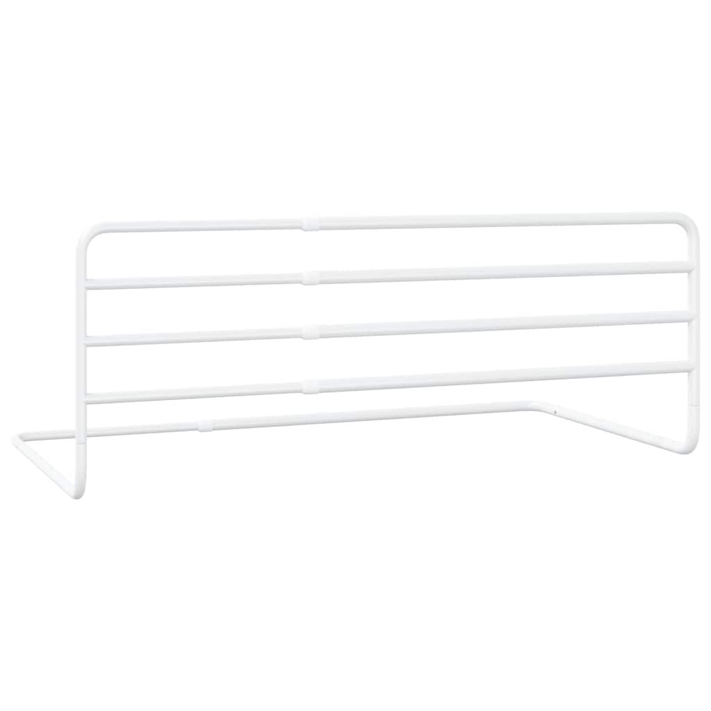 Barrière De Sécurité De Lit D'enfant Blanc (76-137)X55 Cm Fer