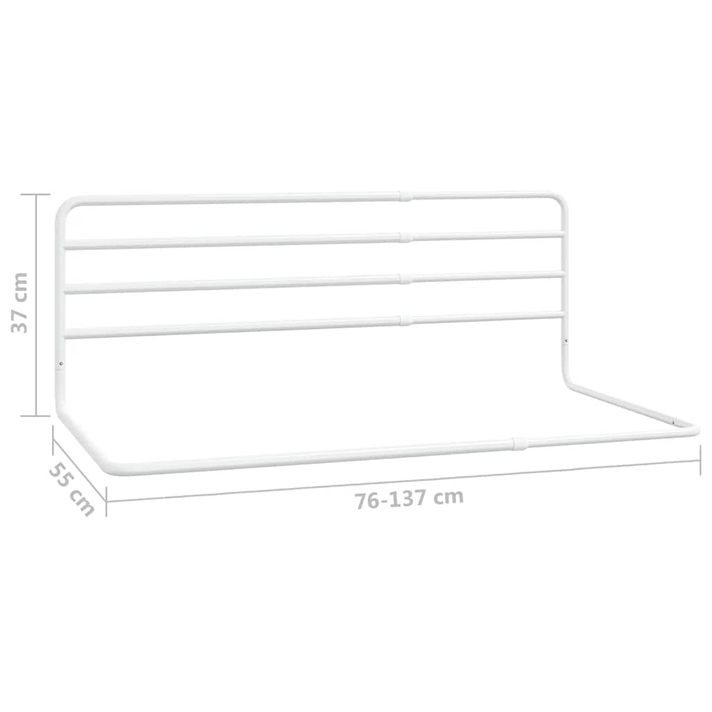 Barrière De Sécurité De Lit D'enfant Blanc (76-137)X55 Cm Fer