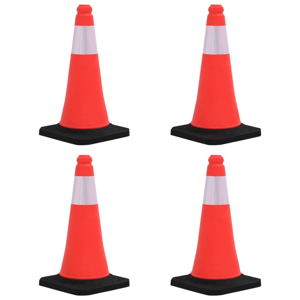 Cônes De Signalisation Réfléchissants À Base Lourde 4 Pcs