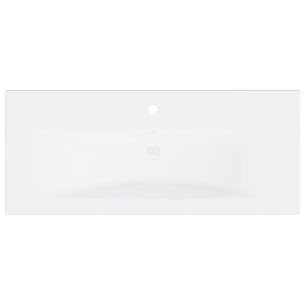 Armoire D'évier Avec Lavabo Intégré Aggloméré Blanc Brillant