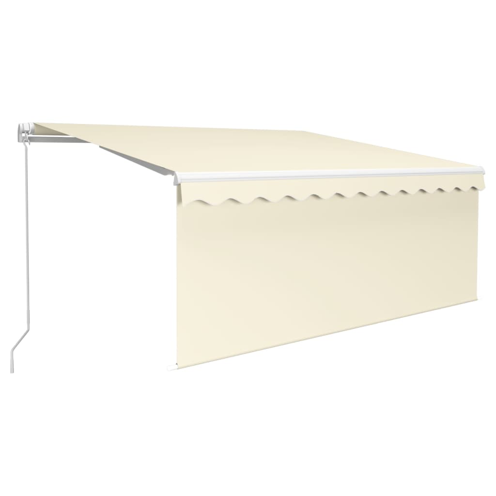 Auvent Manuel Rétractable Avec Store Et Led 3X2,5 M Crème