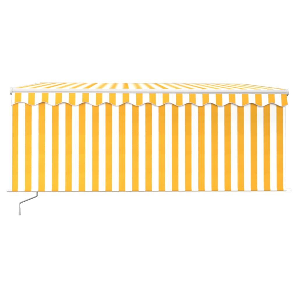 Auvent Manuel Rétractable Avec Store Led 3X2,5 M Jaune Et Blanc