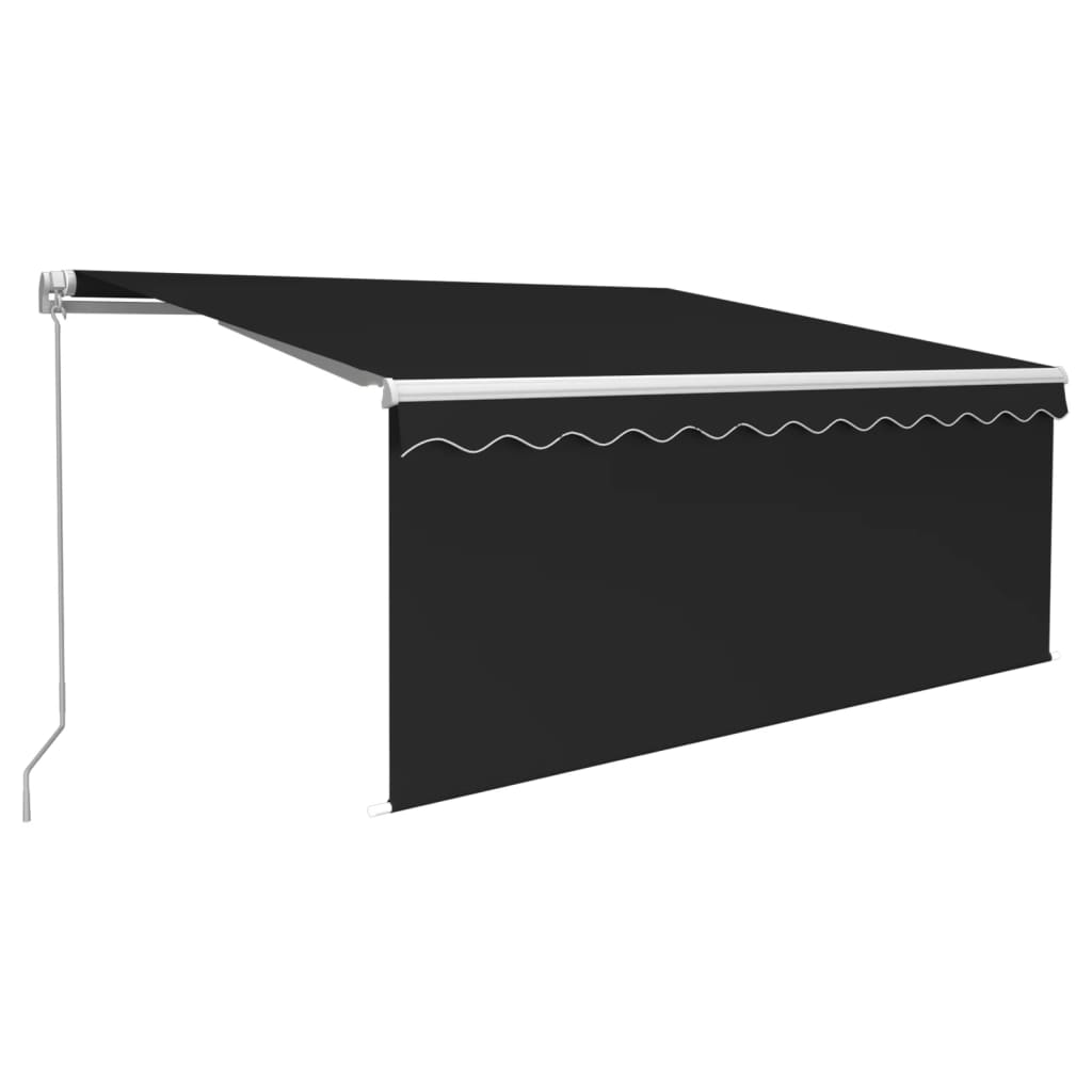 Auvent Manuel Rétractable Avec Store Et Led 3X2,5 M Anthracite