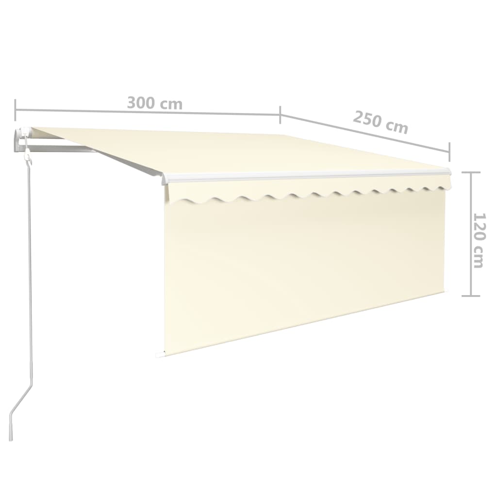 Auvent Rétractable Automatique Avec Store 3X2,5 M Crème