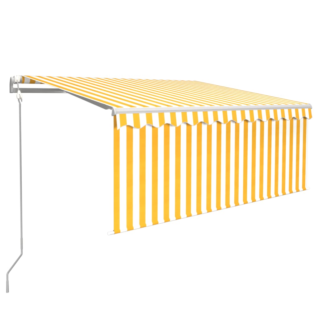 Auvent Rétractable Automatique Avec Store 3X2,5M Jaune Et Blanc