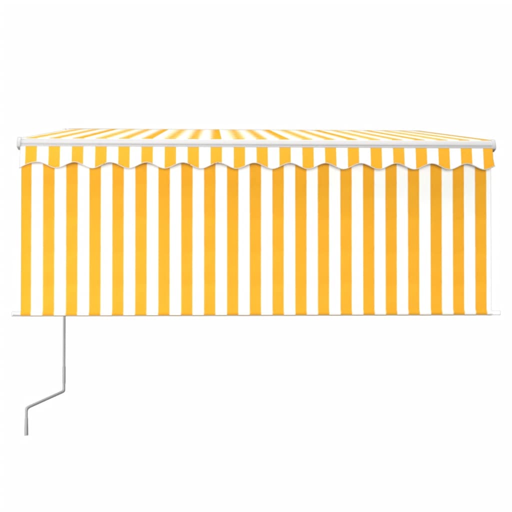 Auvent Rétractable Automatique Avec Store 3X2,5M Jaune Et Blanc
