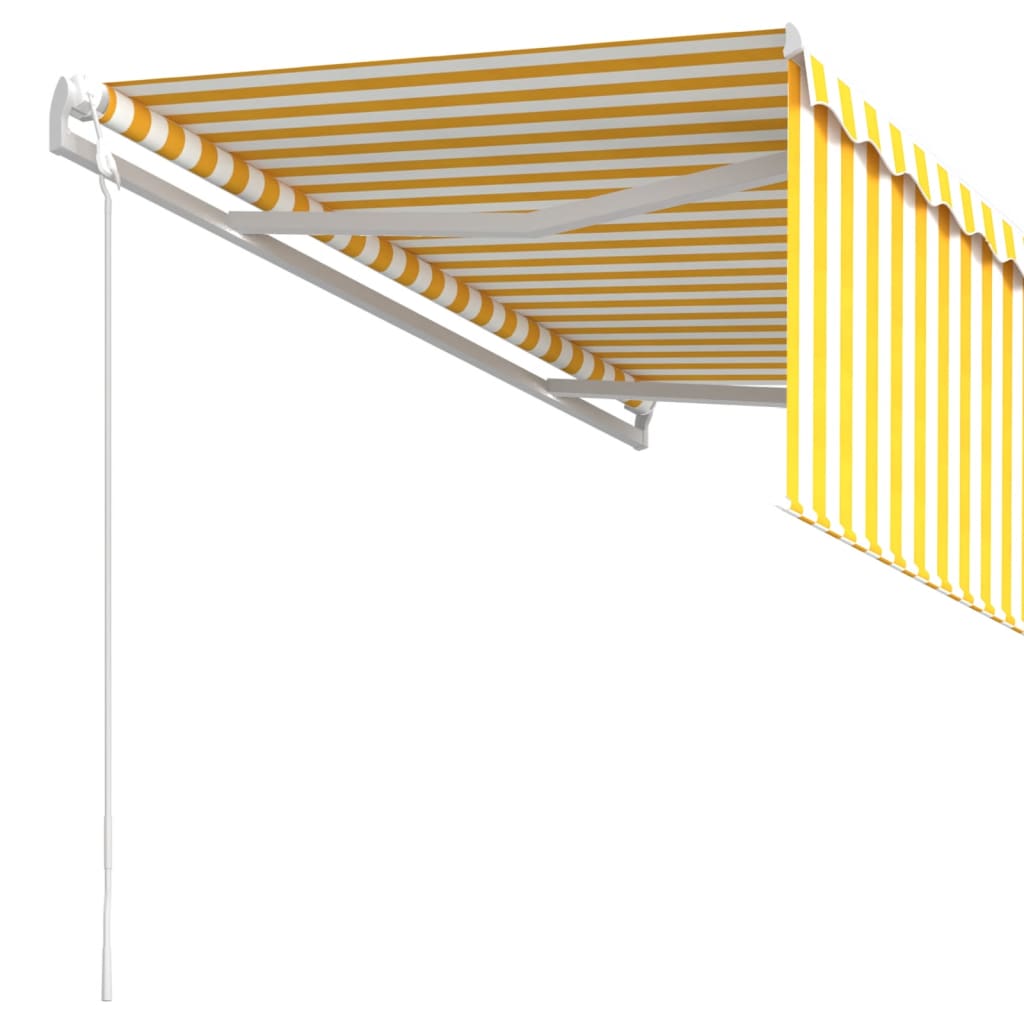 Auvent Rétractable Automatique Avec Store 3X2,5M Jaune Et Blanc