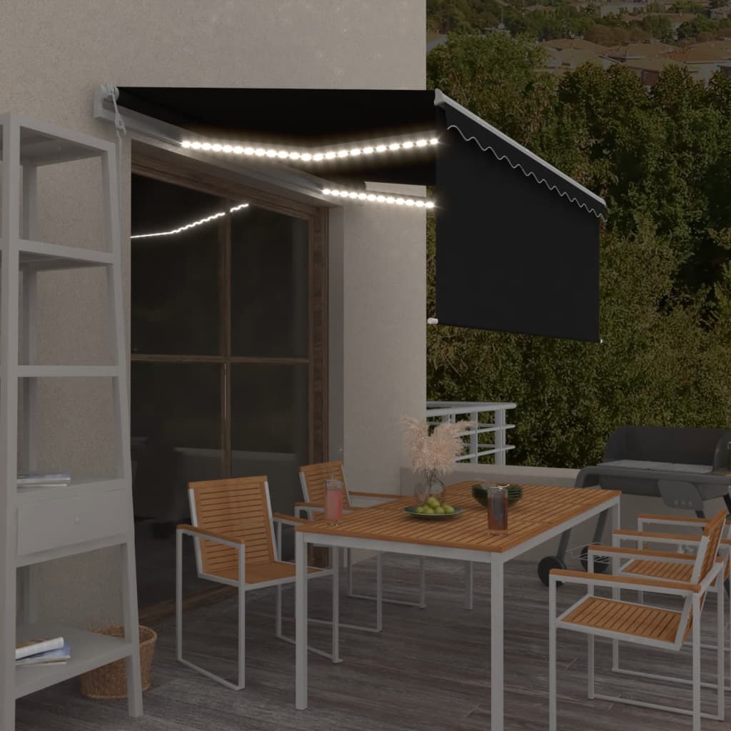 Auvent Automatique Store Capteur De Vent Et Led Anthracite