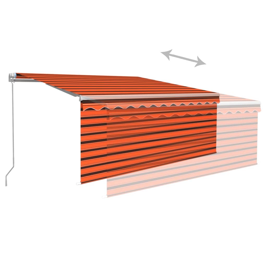 Auvent Rétractable Manuel Store Led 3,5X2,5 M Orange Et Marron
