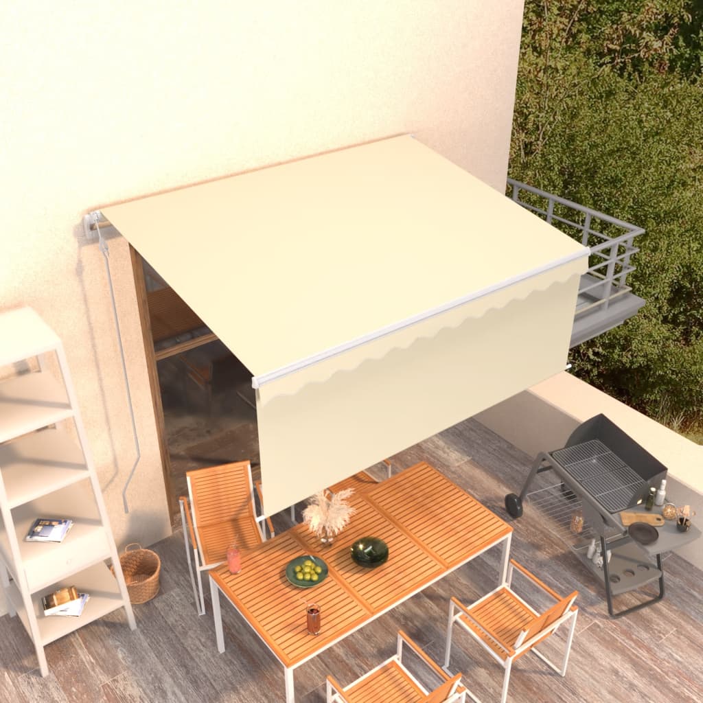 Auvent Rétractable Automatique Avec Store 3X2,5 M Crème