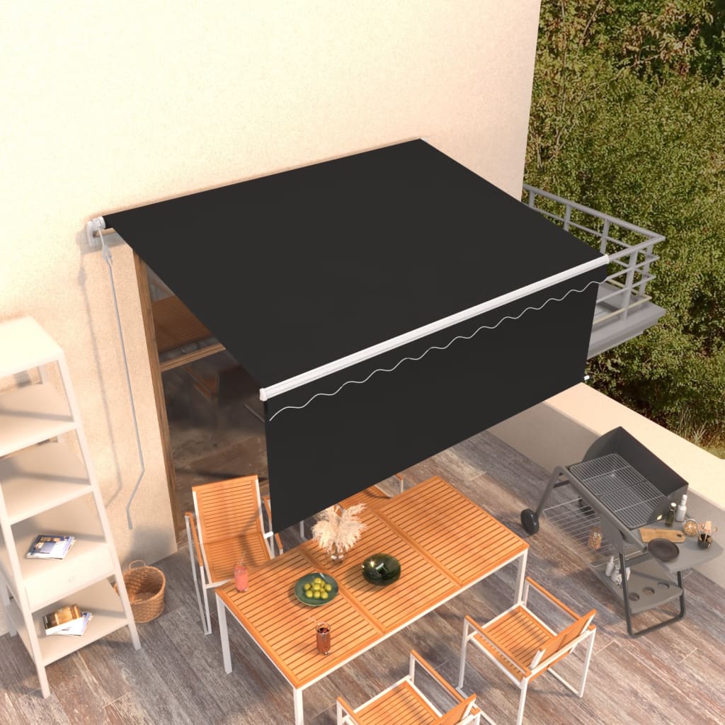 Auvent Rétractable Automatique Avec Store 3X2,5 M Anthracite