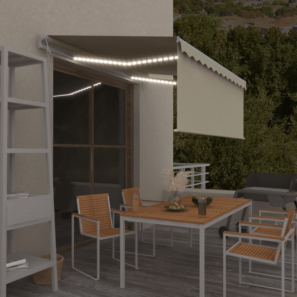 Auvent Automatique Store Capteur De Vent Et Led Crème