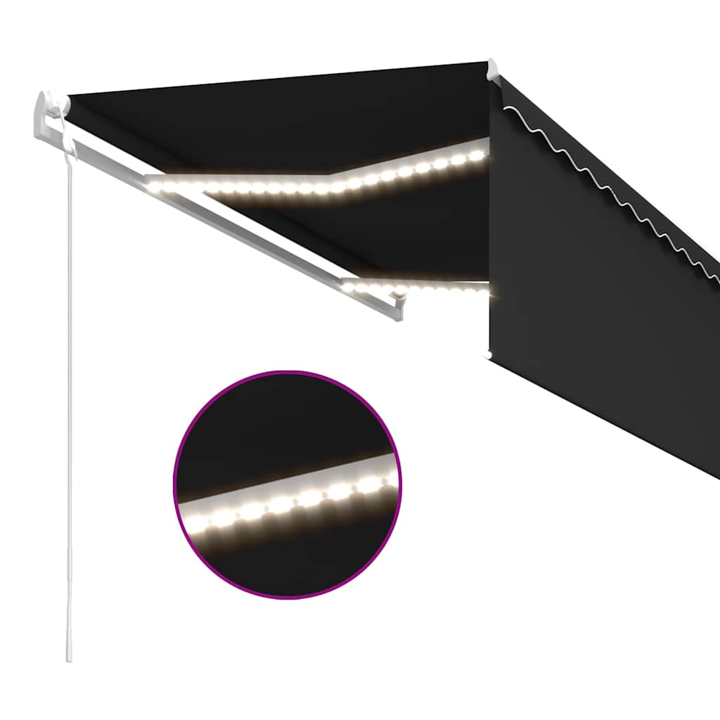 Auvent Automatique Store Capteur De Vent Et Led Anthracite